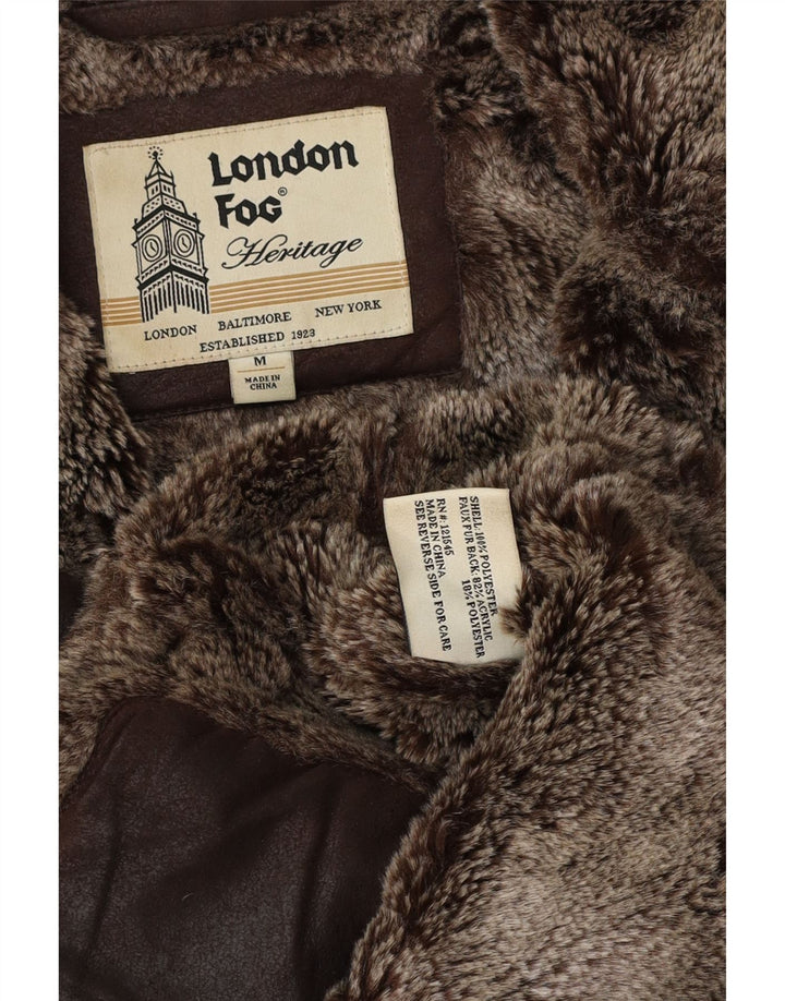 Giacca da uomo London Fog Heritage Sherpa UK 38 Acrilico marrone medio