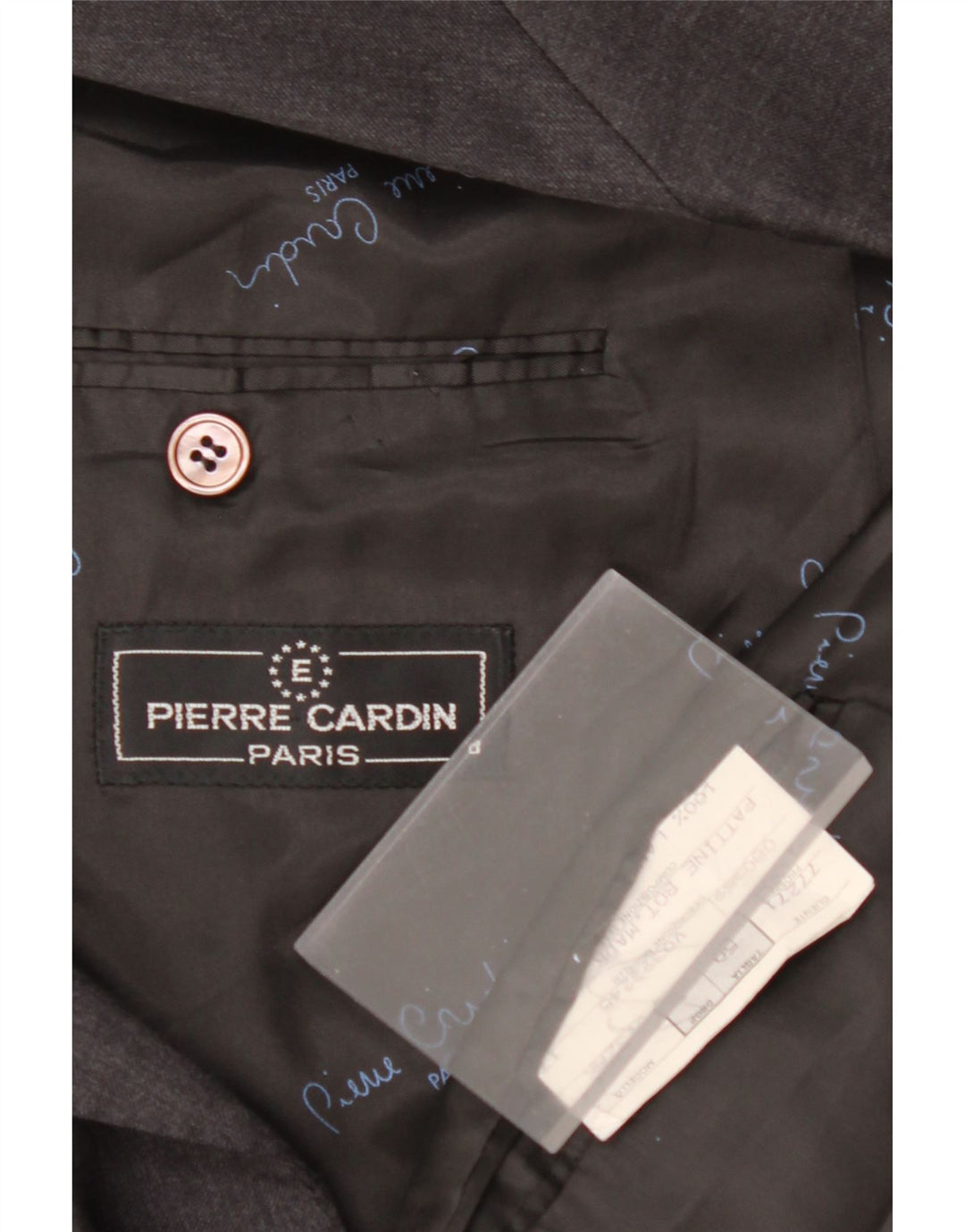 PIERRE CARDIN Giacca blazer doppiopetto da uomo EU 50 Large Grey Wool
