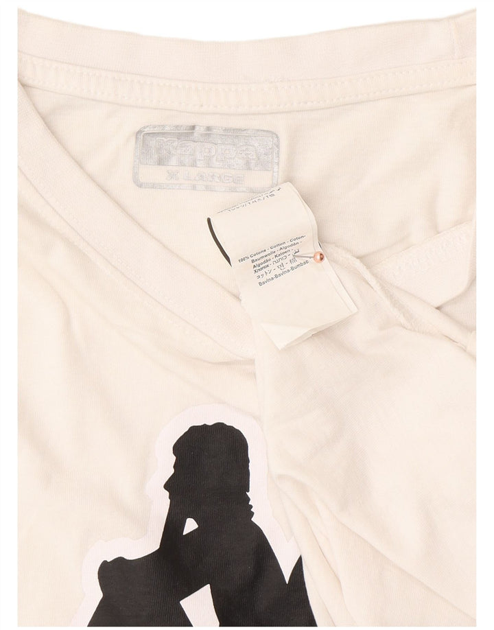T-shirt grafica da uomo KAPPA Top XL in cotone bianco