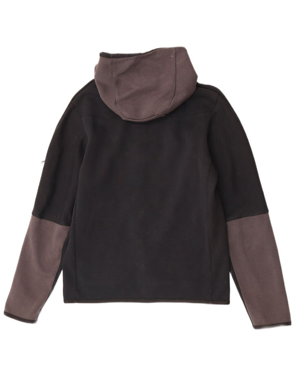 Felpa con cappuccio e zip Nike da uomo, piccola, in cotone color block nero