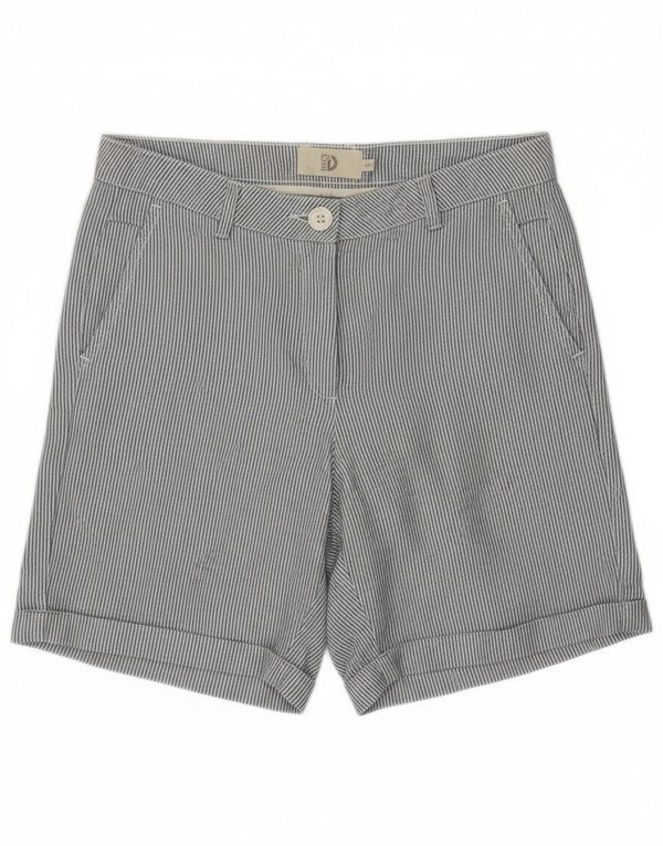 DAKS Womens Chino Shorts IT 44 Medium W30  Blue Striped Linen