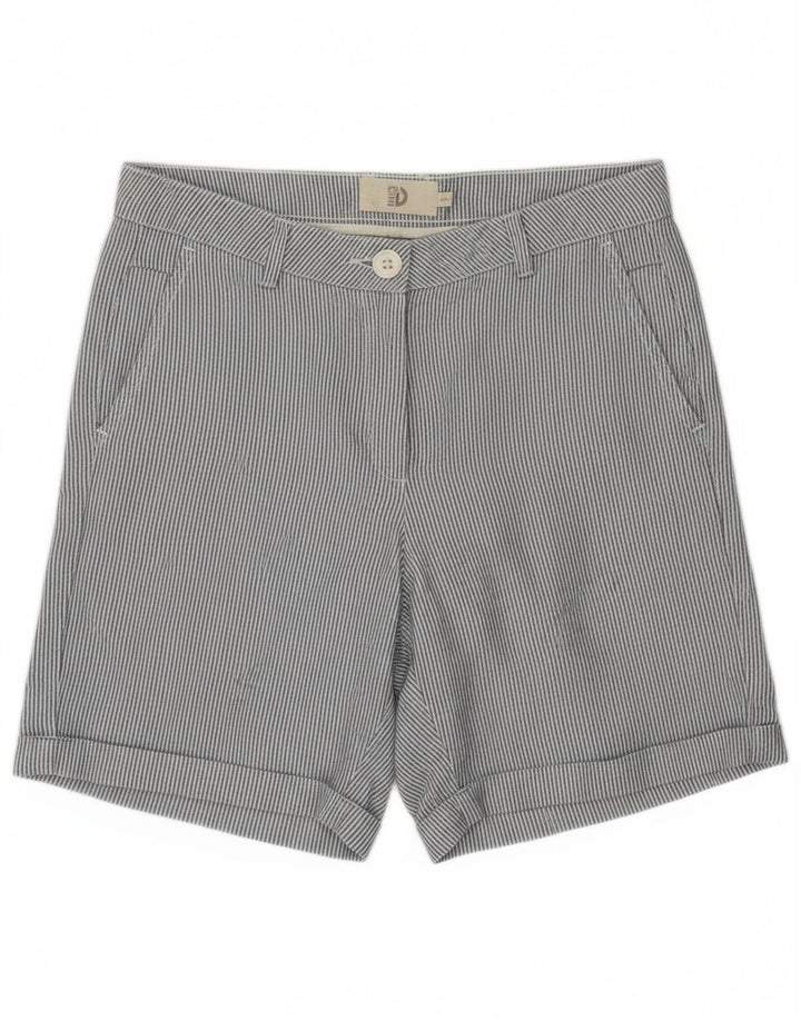 DAKS Womens Chino Shorts IT 44 Medium W30  Blue Striped Linen