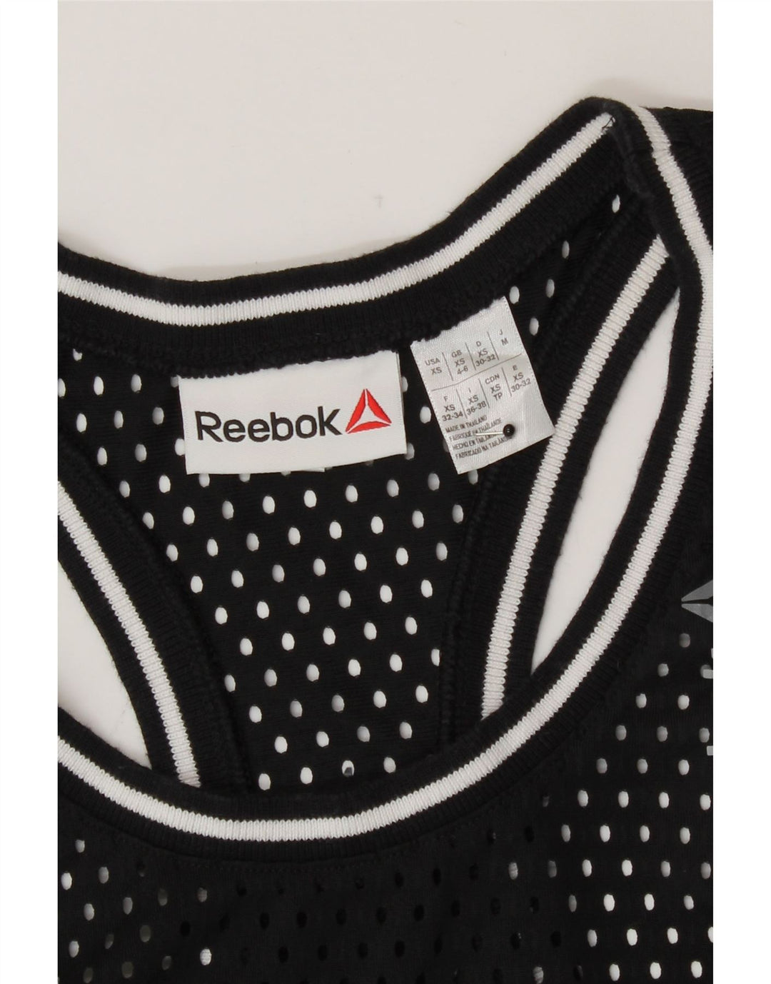 Canotta Reebok da donna con grafica trasparente UK 4/6 XS poliestere nero