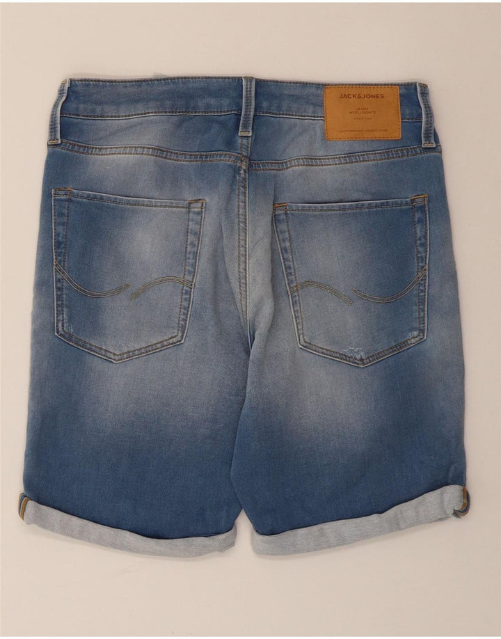 JACK & JONES Mens Distressed Regular Denim Shorts Small W29  Blue Cotton Vintage Jack & Jones and Second-Hand Jack & Jones from Messina Hembry 