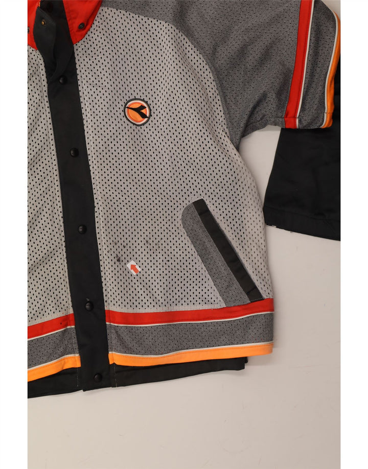 DIADORA Womens Graphic Tracksuit Top Jacket IT 40 Small Grey Colourblock Vintage Diadora and Second-Hand Diadora from Messina Hembry 