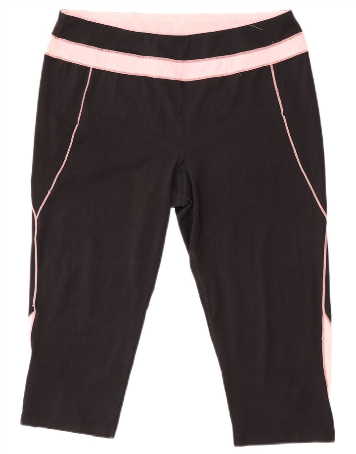 Leggings Capri da donna Fila UK 14 Large Nero Colourblock Poliestere