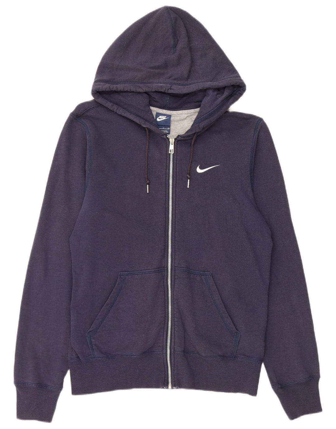 Felpa con cappuccio e zip Nike da uomo, piccola, in cotone blu navy