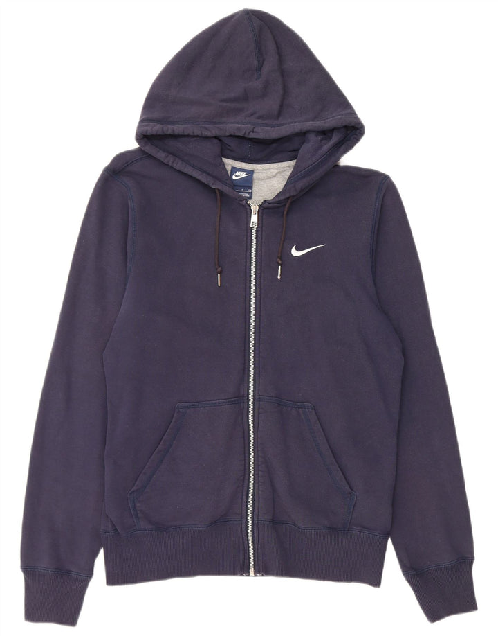 Felpa con cappuccio e zip Nike da uomo, piccola, in cotone blu navy