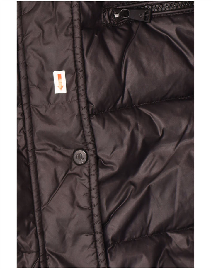 POLO RALPH LAUREN Cappotto imbottito con cappuccio da donna UK 6 XS Nero Nylon invernale