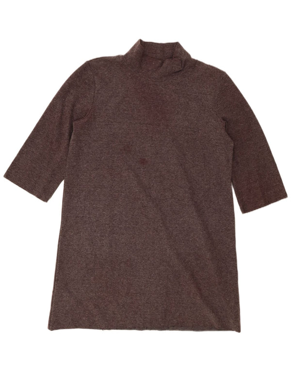 Abito maglione Zara da donna con maniche a 3/4 UK 16 grande poliestere marrone