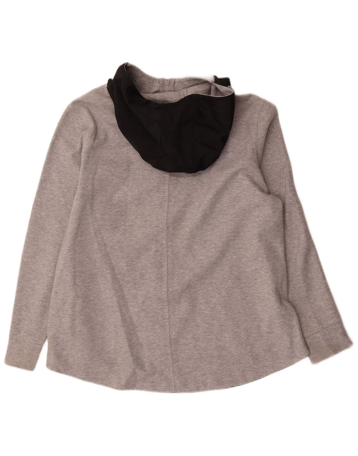 Felpa con cappuccio e zip Nike da uomo, grande, in cotone color block grigio