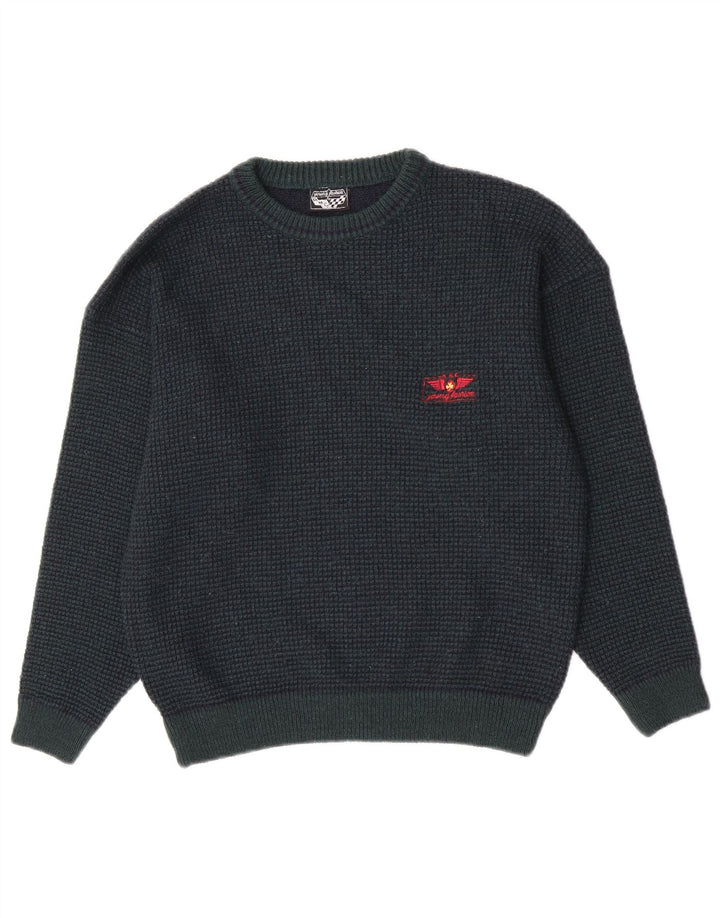Maglione girocollo da uomo vintage IT 48 piccolo verde
