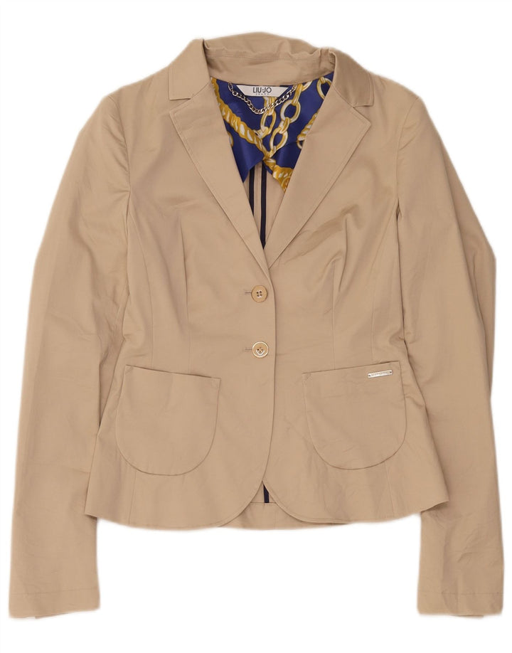 Giacca Blazer 2 Bottoni Donna Liu Jo IT 42 Cotone Beige Medio