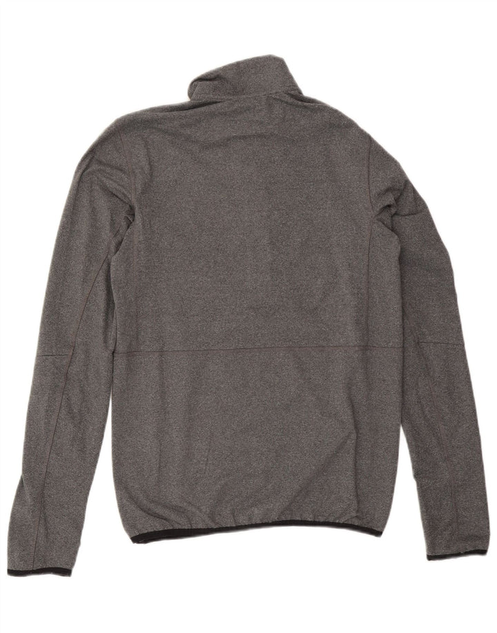 REEBOK Top da tuta pullover con zip e collo da uomo, piccolo in poliestere grigio