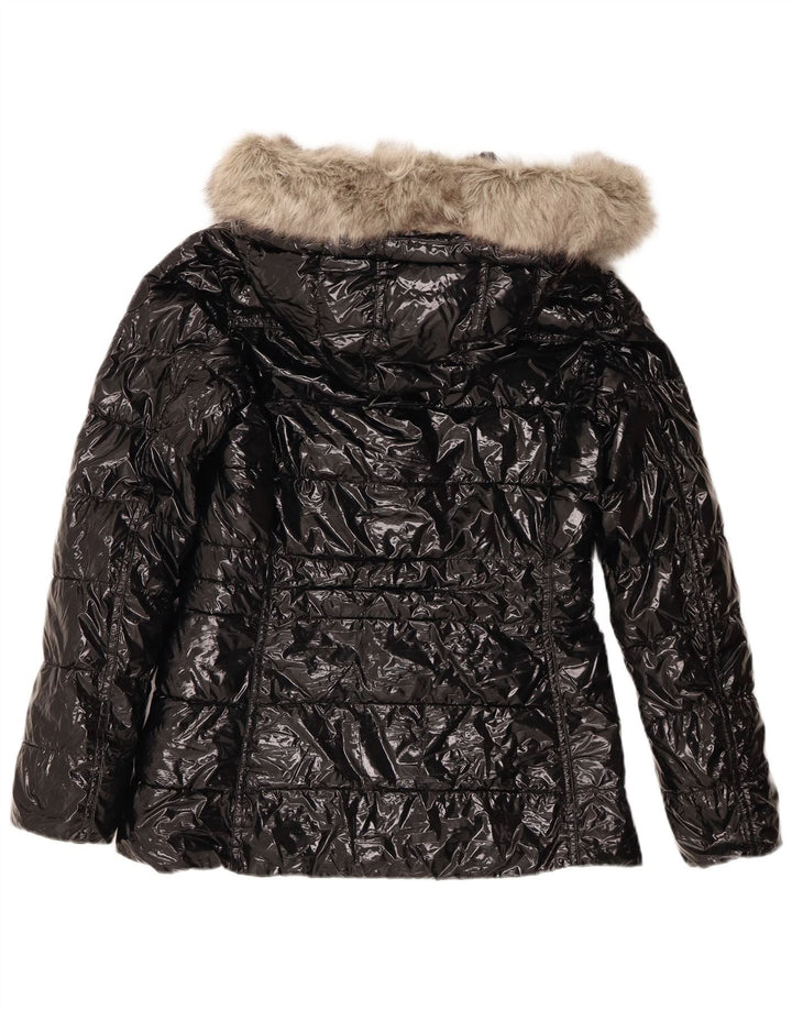 Giacca imbottita con cappuccio da donna Tommy Hilfiger UK 10 Small nera in poliammide