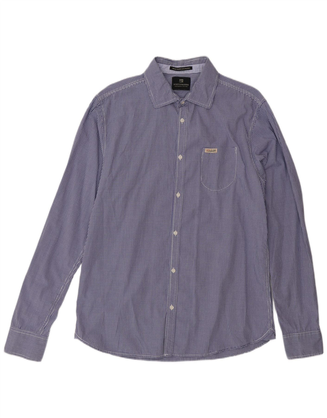Camicia da uomo Scotch & Soda grande a quadretti blu
