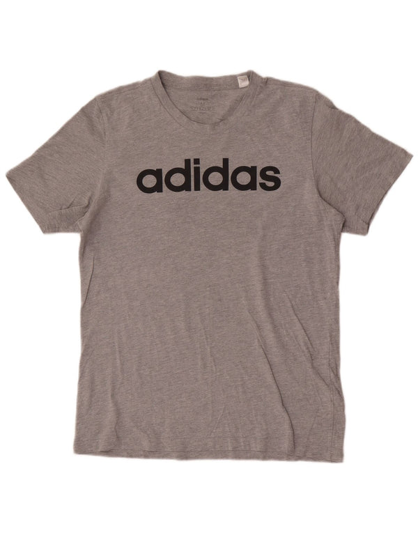 T-shirt grafica da uomo Adidas Top in cotone grigio medio