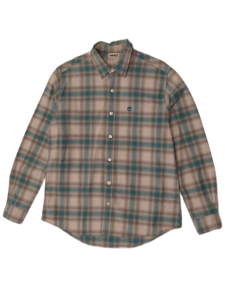 Camicia da uomo Timberland in cotone a quadri blu medio