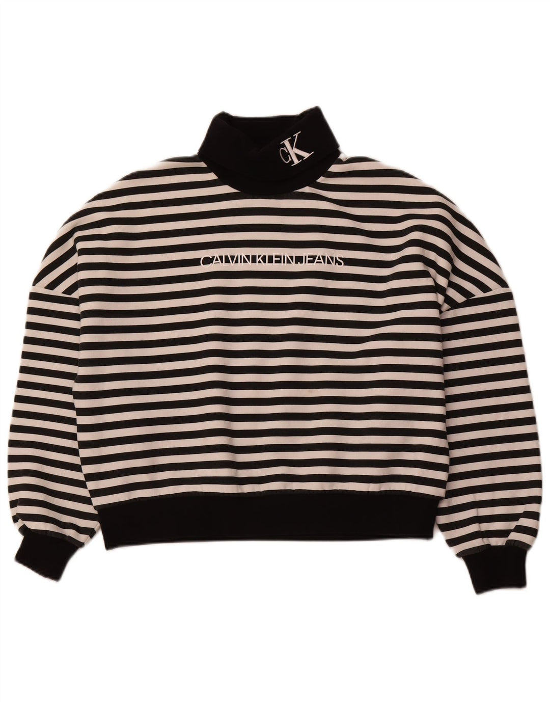 CALVIN KLEIN JEANS Felpa oversize da donna Maglione UK 14 Large Nero