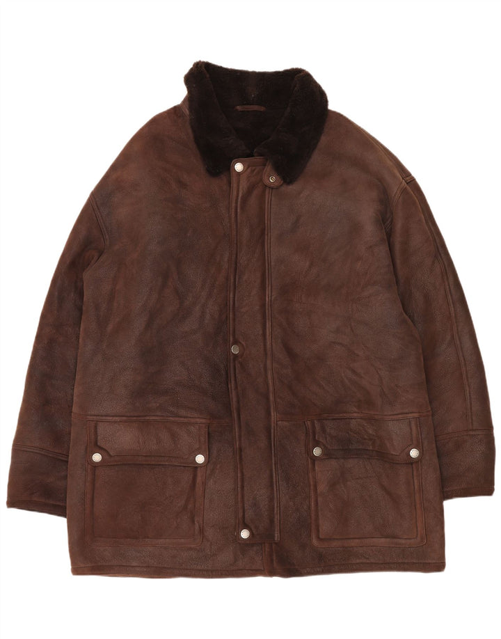 BELFE & BELFE Giubbotto da uomo in shearling IT 56 3XL Shearling marrone