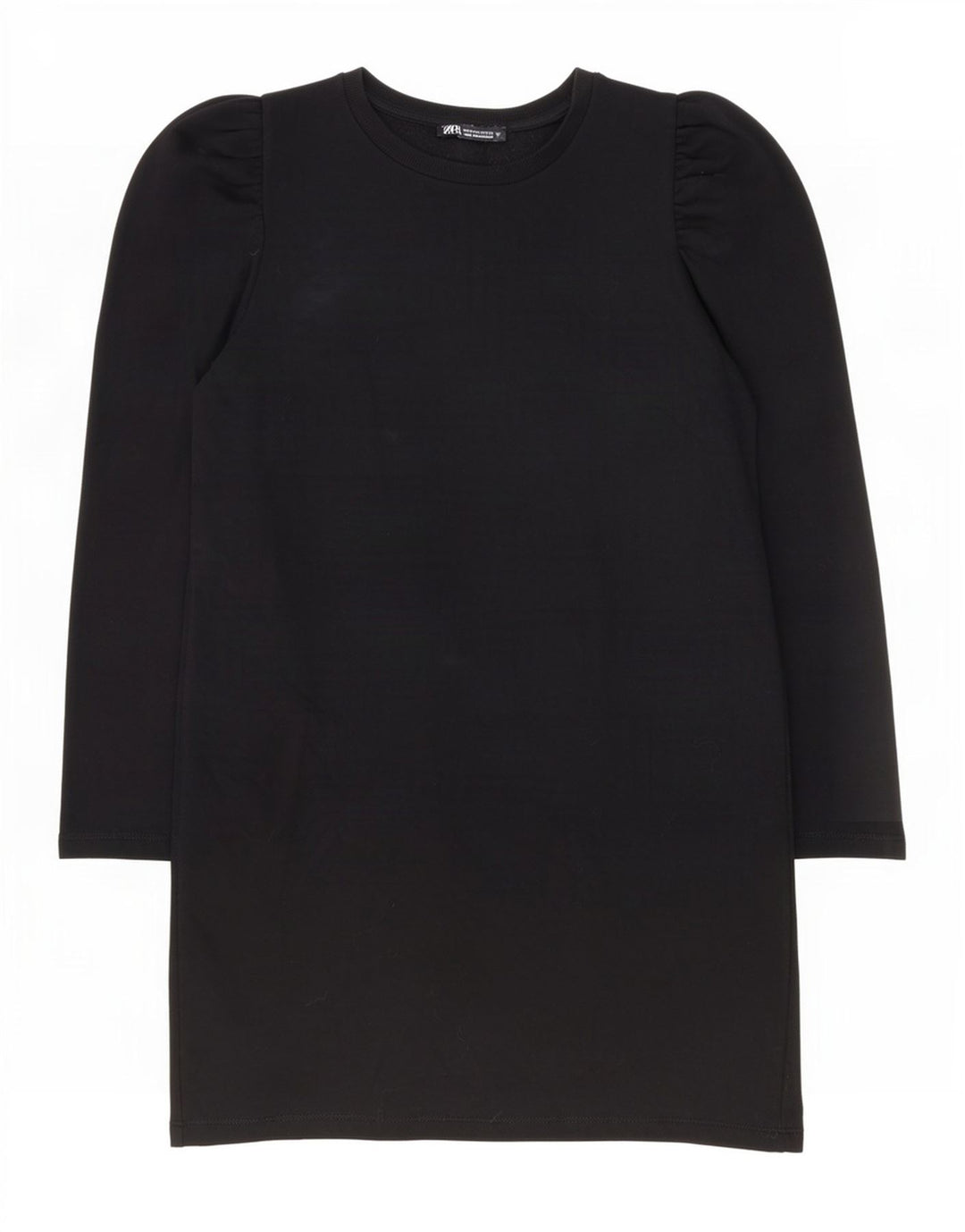 Abito a trapezio a maniche lunghe da donna Zara UK 14 cotone nero medio