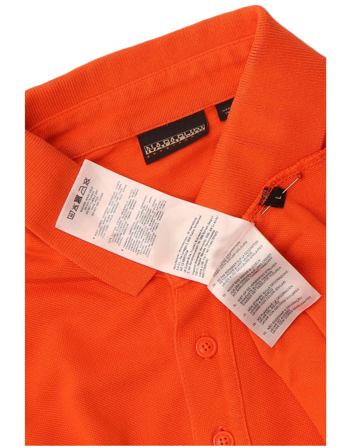 Polo da uomo Napapijri grande in cotone arancione