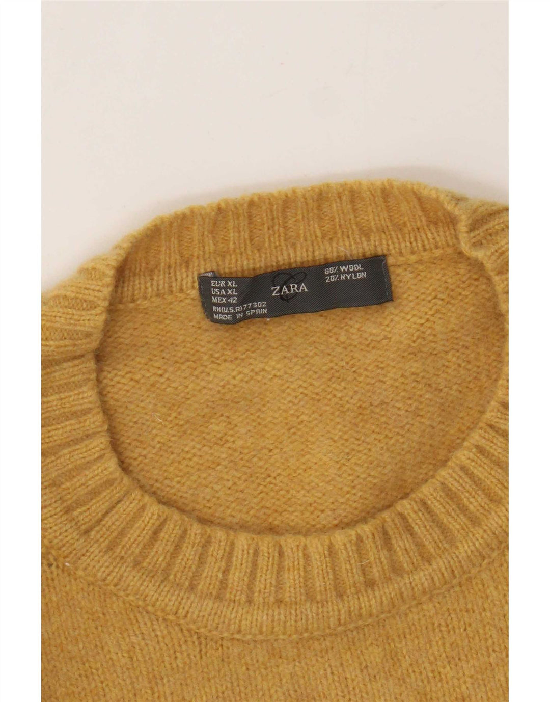 Maglione maglione girocollo da uomo Zara XL in lana gialla