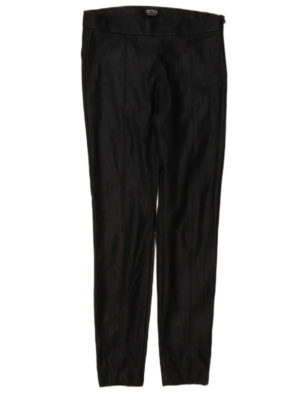 Leggings in ecopelle Trafaluc da donna Zara UK 12 medio nero