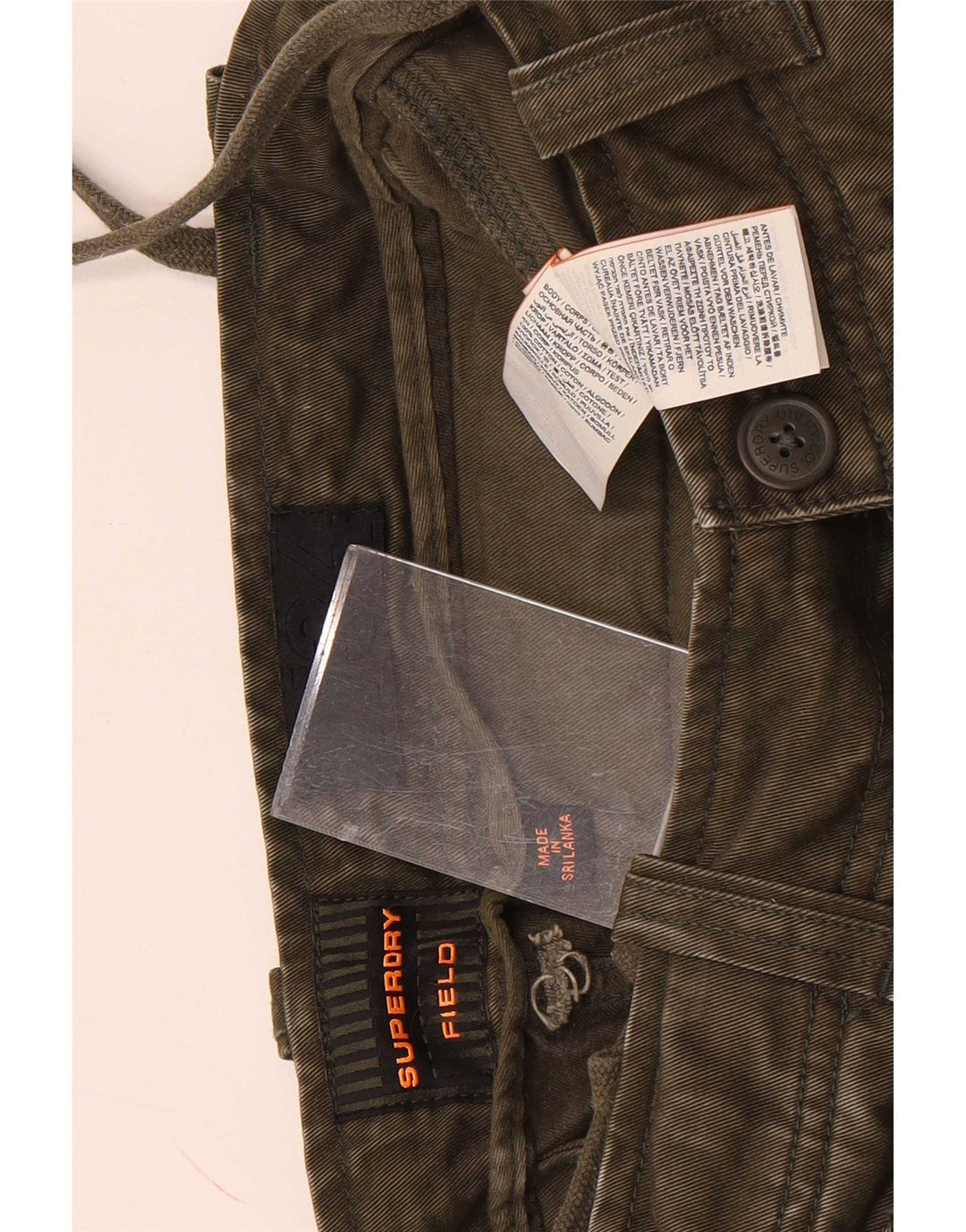 Pantaloncini cargo da uomo Superdry W32 cotone kaki medio