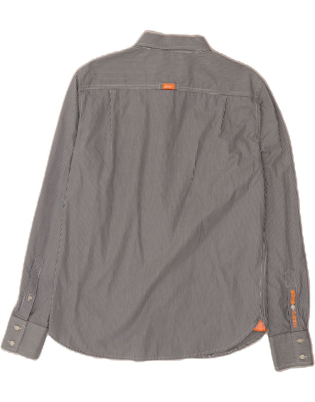 SUPERDRY Mens Shirt Large Grey Striped Cotton Vintage Superdry and Second-Hand Superdry from Messina Hembry 