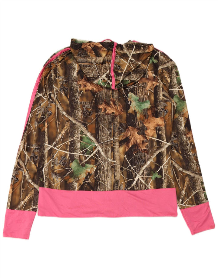 Maglione con cappuccio e zip da donna LONGLEAF CAMO UK 14 Camouflage beige medio