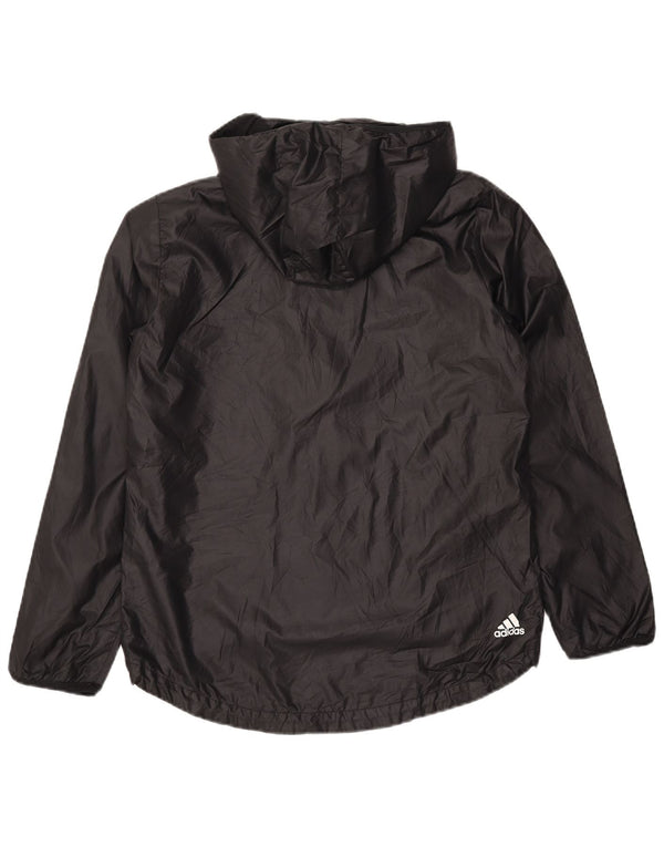 Giacca antipioggia ADIDAS da donna con cappuccio grafico UK 12/14 poliestere nero medio