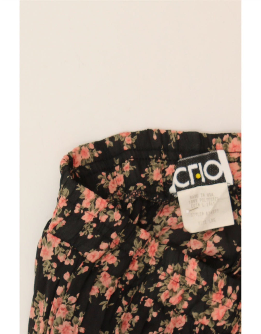 CLIO Womens Maxi Skirt Large W32 Black Floral Polyester Vintage Clio and Second-Hand Clio from Messina Hembry 
