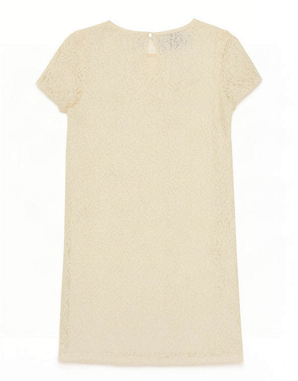 Abito a trapezio in pizzo da donna Jack Wills UK 8 piccolo cotone floreale bianco sporco