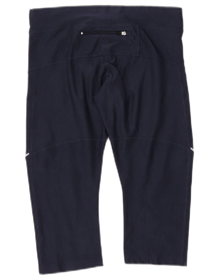 NIKE Womens Dri Fit Capri Leggings UK 10 Small  Navy Blue Polyester