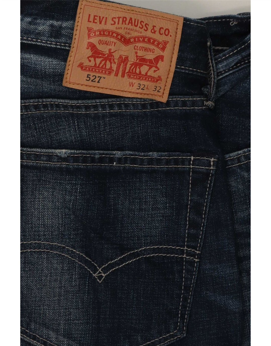 Levi's Uomo 527 Jeans Bootcut W32 L32 Cotone Blu Navy