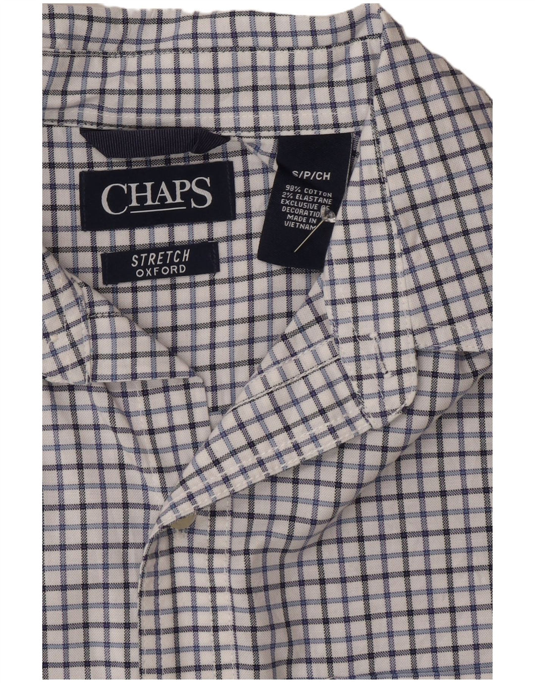 Camicia Oxford da uomo Chaps piccola in cotone a quadri bianchi