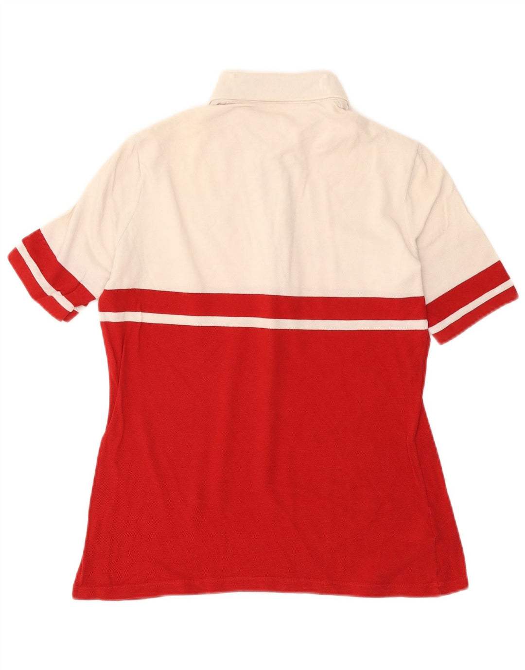 Polo da donna LACOSTE taglia 42 grande in cotone color block rosso
