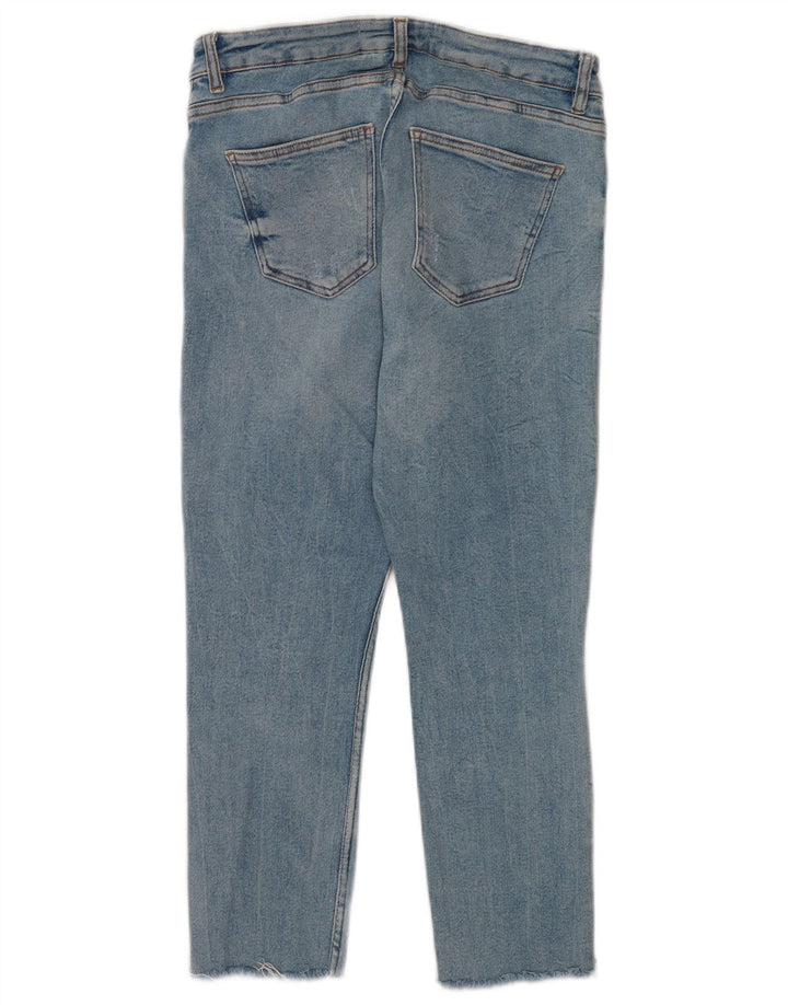 ZARA Womens Distressed Cropped Jeans EU 40 Medium W30 L23 Blue