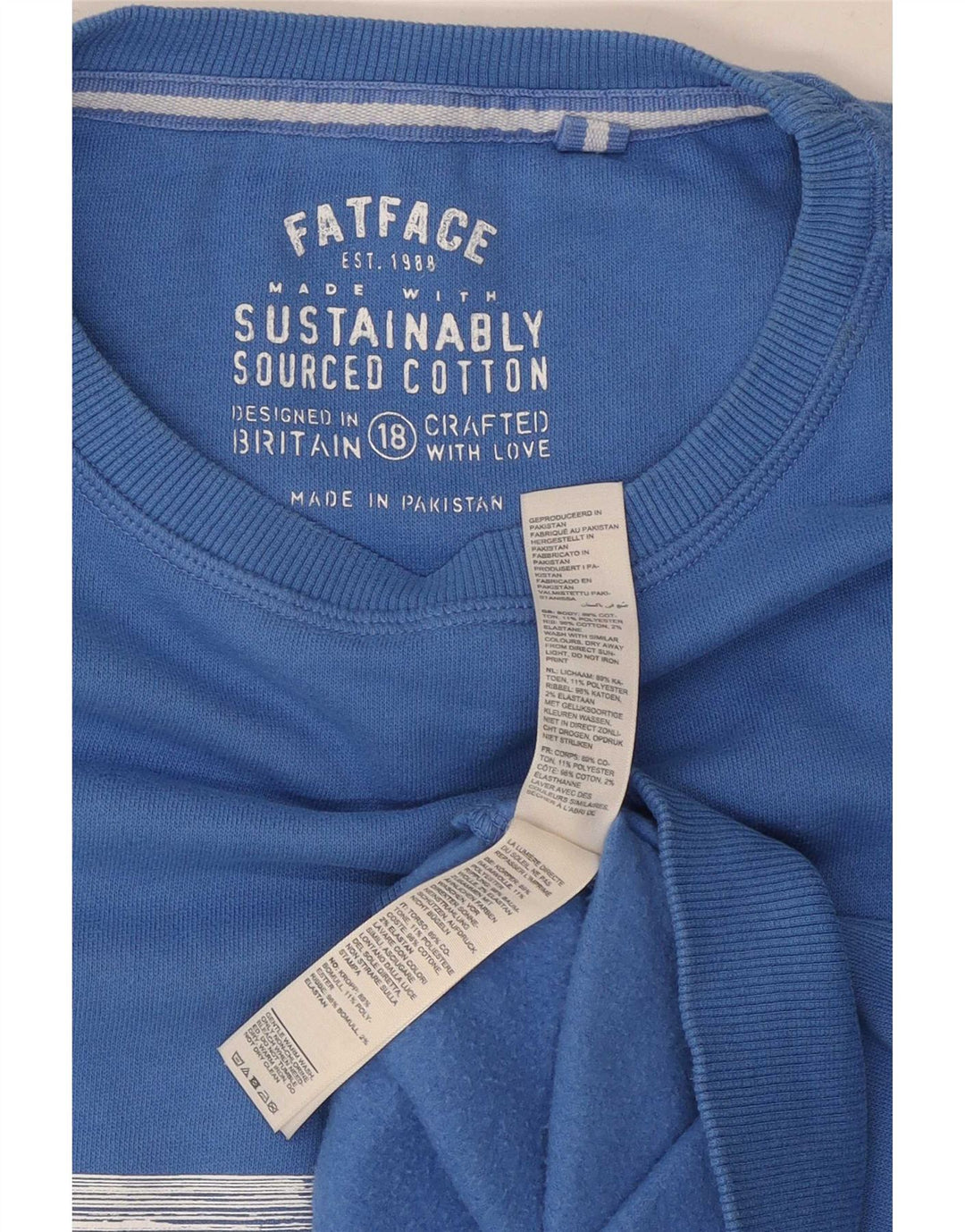 Felpa oversize con grafica da donna Fat Face UK 18 XL Cotone blu
