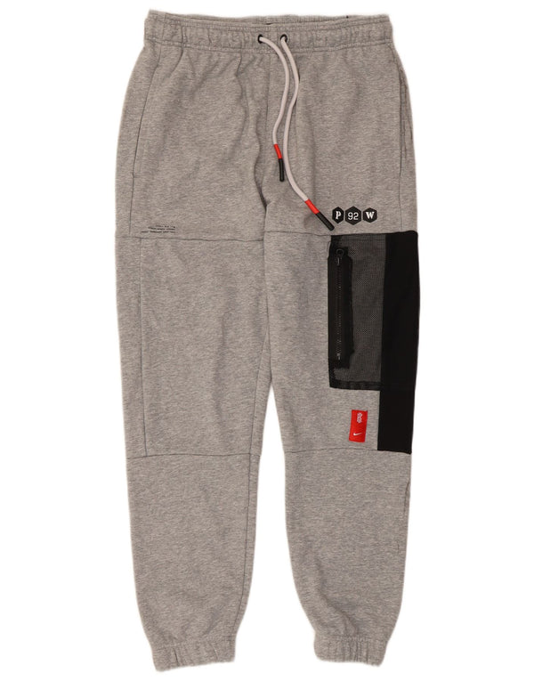 Pantaloni da tuta da uomo Nike Joggers in cotone color block grigio medio