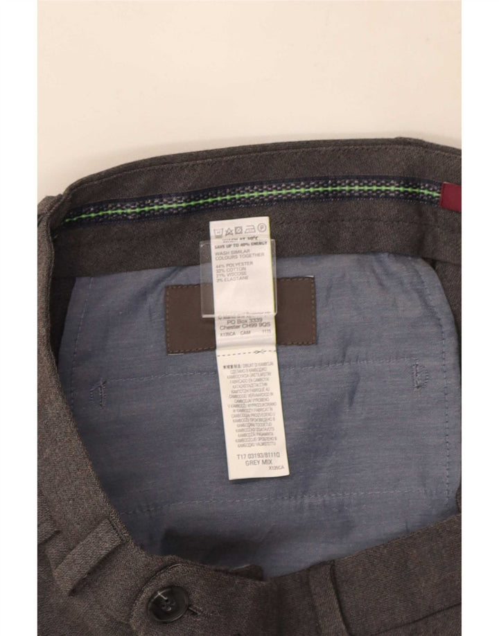Pantaloni da abito slim da uomo Marks & Spencer W32 L33 poliestere grigio
