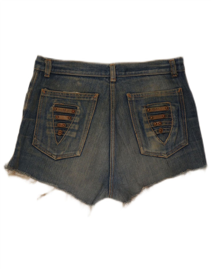 Pantaloncini di jeans vintage invecchiati da donna W30 blu medio