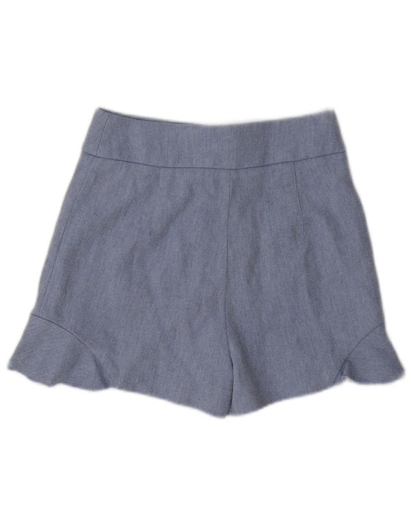 Pantaloncini casual a vita alta da donna Zara XS W24 cotone blu