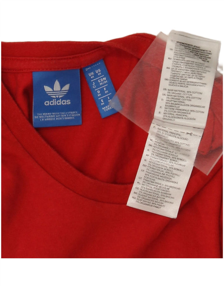 T-shirt grafica da uomo Adidas Top in cotone rosso medio