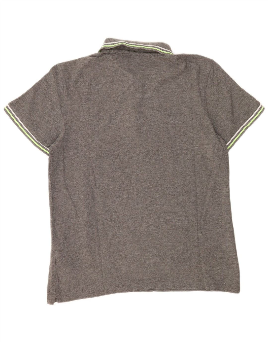 Polo da uomo Lotto Large in cotone a righe grigie