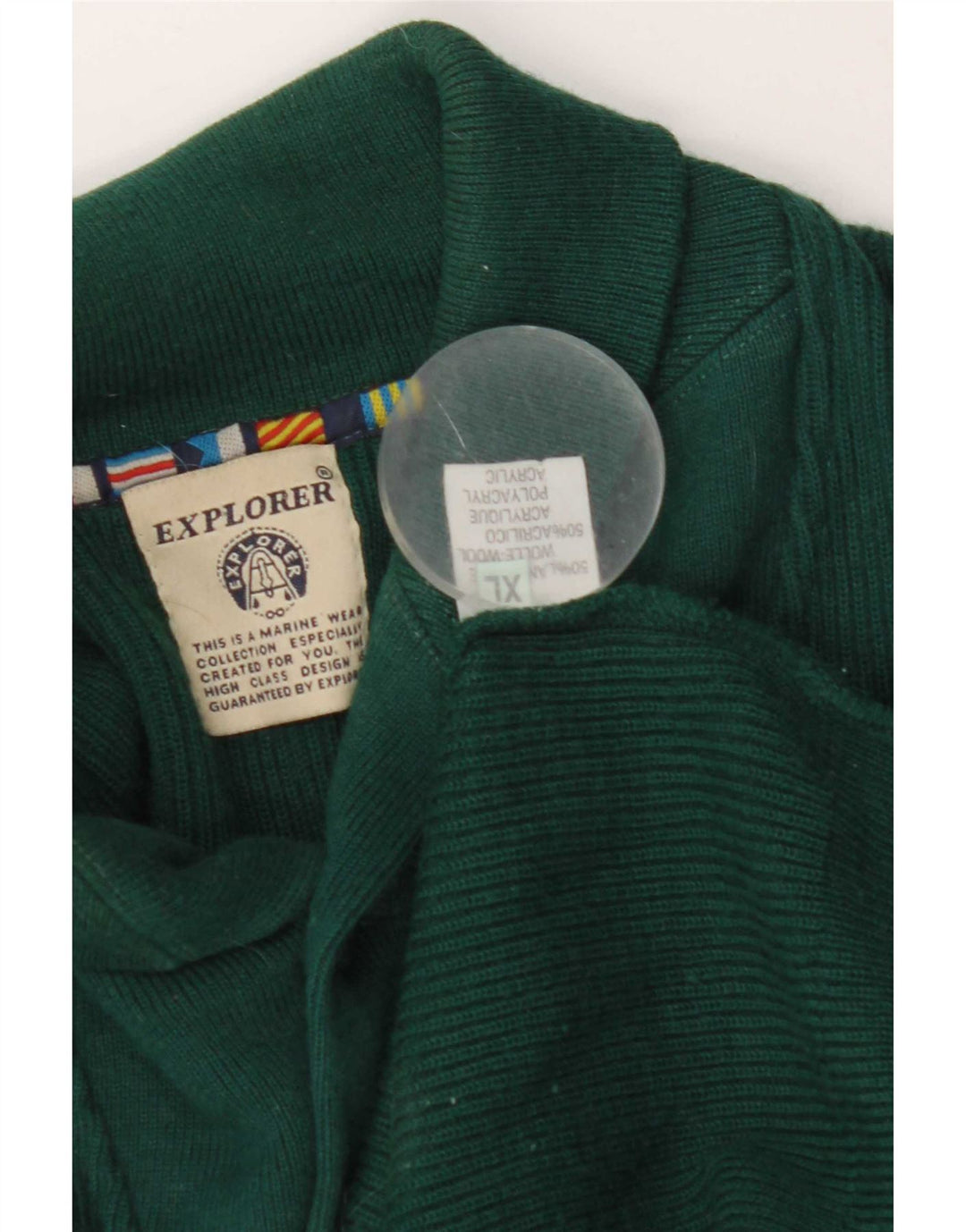 Explorer Maglione da uomo con collo a scialle XL in lana verde