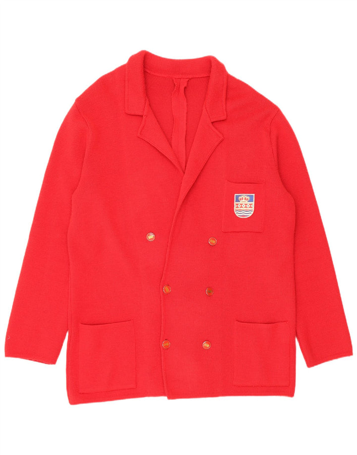 Giacca blazer doppiopetto vintage da donna UK 16 grande rossa