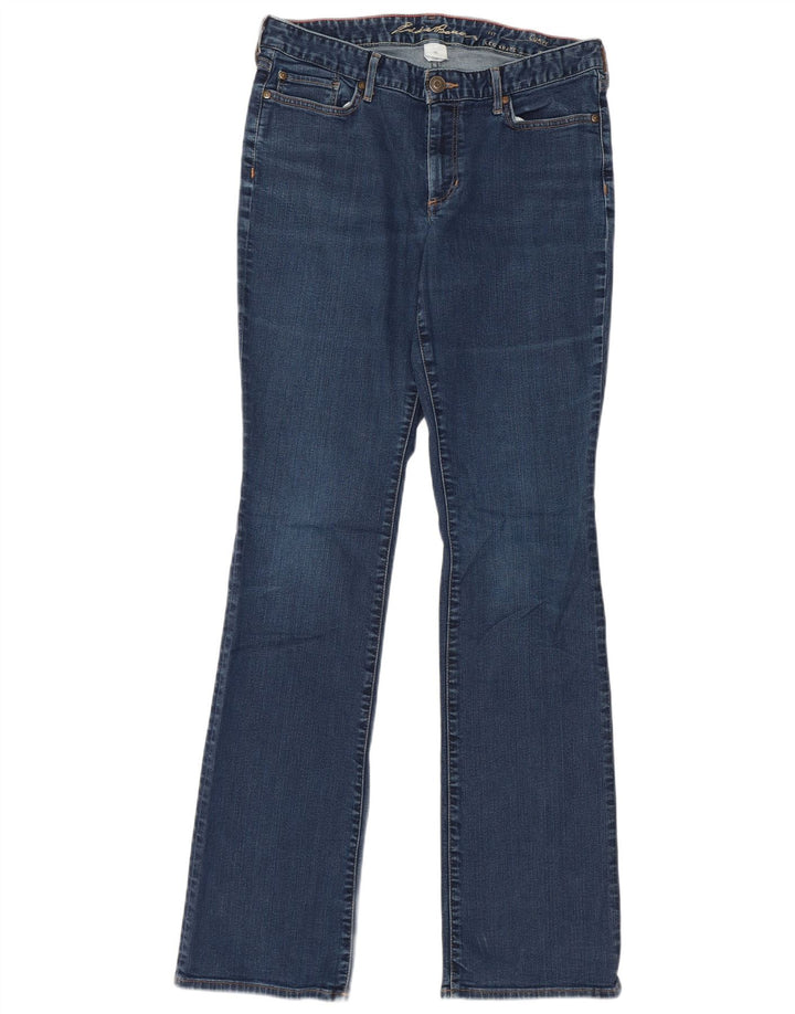 Jeans bootcut curvy da donna EDDIE BAUER US 10 Large W32 L35 cotone blu