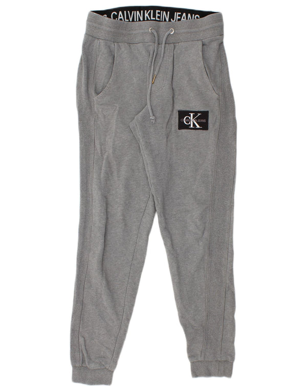 CALVIN KLEIN Pantaloni da tuta da uomo Joggers piccoli in cotone grigio